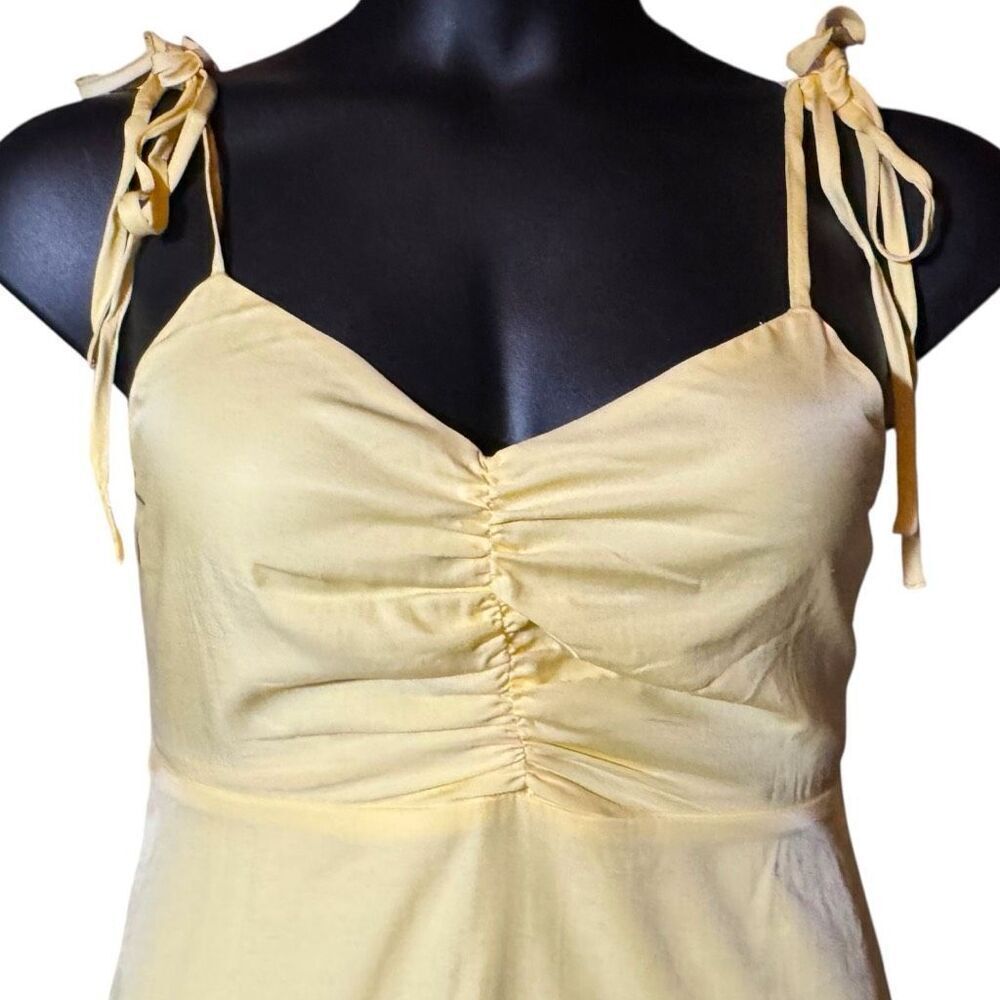 Mittoshop Yellow Ruched Spaghetti Strap Mini Dress | Smocked Back | NWT - Picture 10 of 14